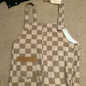 NWOT Easel Checkered Overalls